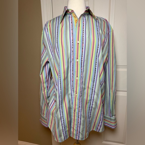 Robert Graham Multicolor Striped Men's Shirt-Like new-Size XL - Picture 2 of 10